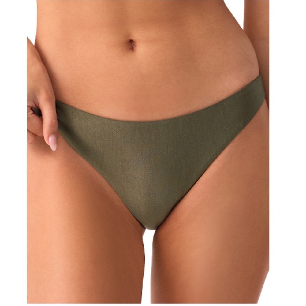 PQ Swim Olive Basic Ruched Back Full Bikini Bottom OLV-211F Small NWT